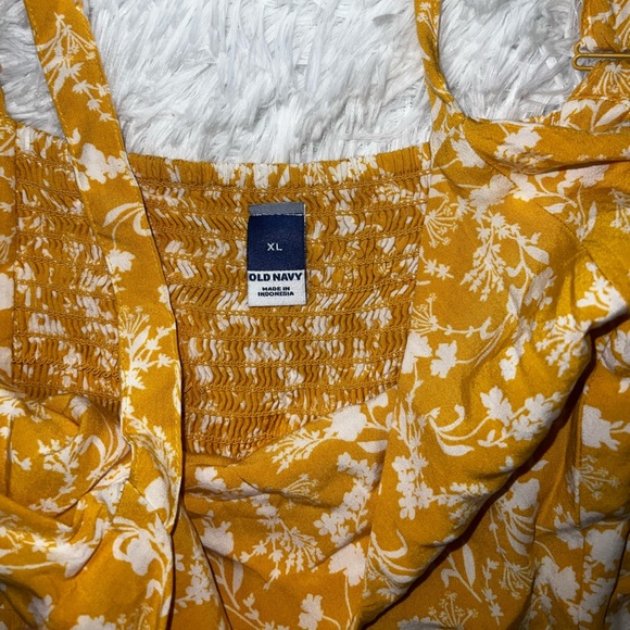 Old Navy Mustard Floral Midi Dress - Picture 4 of 5